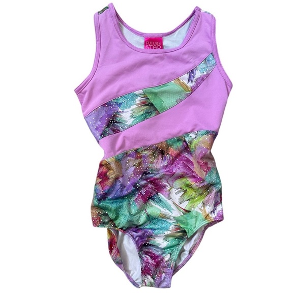 Capezio Future Star Girls Vibrant Multi Color Dance Leotard One-Piece Size Small - Picture 3 of 16
